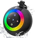 UOHHBOE Bluetooth Lautsprecher Dusche IPX7 Shower Speaker mit Vakuum-Saugfuß 24 Std. Spielzeit Bluetooth 5.4 RGB Licht Freisprechfunktion Geschenke für Männer Frauen