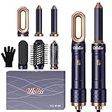 Heißluftbürsten Set 6 IN 1, Haarstyler Rundbürstenföhn Warmluftbürste, Airstyler Stylingbürsten mit Automatischer Lockenstab, Geben Sie dem Haar Volumen, Glätten, Locken und Föhnen Sie Trockenes Haar