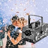 Schneemaschine mit Fernbedienbare 900 W - Tragbare Schneekanone mit 9 LED-RGB-Lichtern, 1 Liter Tankvolumen, inkl. Hängebügel für Halloween, Weihnachten, Hochzeiten, Partys und DJ-Bühnen 220-240V