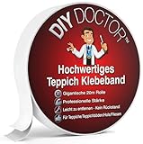 DIY Doctor Teppichklebeband Doppelseitig extra stark - 1x 21 mm x 20 m Teppich Klebeband - Doppelseitig Klebeband für den privaten und professionellen Gebrauch - Doppelseitiges Klebeband Teppich