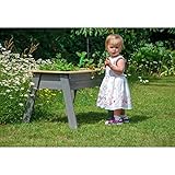 dobar® 58520FSC Kinderhochbeet mit Ablagefläche - Mini Hochbeet aus Holz - erhöhter Pflanzkasten für Kinder - kleines Salatbeet auf Stelzen - Kleines Kräuterbeet für Garten/Terrasse/Balkon - Grau