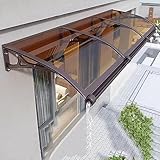 Vordach Haustür,Überdachung Haustürvordach,Polycarbonat Pultvordach,Terrassenüberdachung,Türüberdachung UV-beständig Wetterfest, Halterung Aus Aluminiumlegierung ( Color : Brown , Size : 80x120cm )
