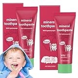 2 Strück Kids Hydroxyapatite Toothpaste,Hydroxylapatit Zahnpasta Ohne Fluorid,Zahnpasta Mit Hydroxylapatit,Zahnpasta Ohne Fluorid Kinder,Kinderzahnpasta Ohne Fluorid, Wild Strawberry Flavour