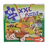 Noris 606031565 - XXL Riesenpuzzle, Urlaub auf dem Bauernhof - mit 45 Teilen (Gesamtgröße: 64 x 44 cm) - für Kinder ab 3 Jahren