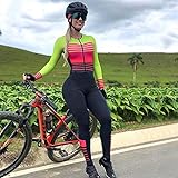 Damen Radanzug Triathlon Overall Anzug Radtrikot Set Langarm Hosen Damen Bike Sport Enge Laufhose (Color : 4, Size : Medium)