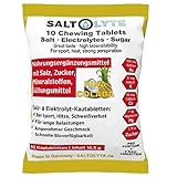 SALTOLYTE 10 Chewing Tablets PinaColada im Sachet, Salz- und Elektrolyt-Kautabletten mit Natrium, Magnesium, Kalium, Calcium - Ananas und Kokosnussgeschmack