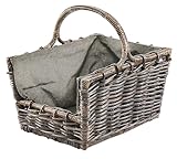 Kobolo Kaminholzkorb Holztrage Holzkorb für Kaminholz -Rattan- mit abnehmbaren dunklem Stoff