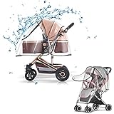 Regenverdeck Universal Regenschutz Regenhülle für Kinderwagen Baby Universal Buggy Regenschutz Kinderwagen Regenhülle mit Reißverschluss Transpar Wasserdicht, Staubdicht, Winddicht Luftzirkulation