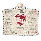 Muttertag Decke | Ich Liebe Dich Mama Decke,Umschlagartige Weicher Flanell Kapuzen Kuscheldecke Tragbar Maschinenwaschbar Gemütlich Praktisch Für Camping Spa Reise Geburtstag