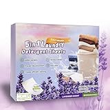 Lavendel-Waschmittelblätter (50er-Pack) – Waschblätter für die Waschmaschine – Reisewaschmittel für unterwegs – Bis zu 100 Waschgänge (100 Blätter)