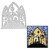 ALIBBON Weihnachtskrippen-Stanzformen für Kartenherstellung und Scrapbooking, Religions-Stanzformen, Metallschablonen, Oster-Stanzformen für DIY-Fotoalbum, Papierprägung, Kartenherstellung, Dekoration