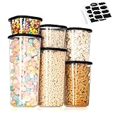Romon Vorratsdosen Set aus 6 Stück, Lebensmittelechter PP-Material BPA-frei Transparent Stapelbar mit Abdichtendem Silikondeckel für Mehl Müsli Reis 360ML-1640ML