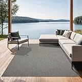 the carpet Mistra In- & Outdoor Teppich Flachgewebe, Modernes Design, Trendige Farben, Superflach, UV- und Witterungsbeständig, Grau, 140 x 200 cm