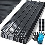 KESSER® - 12 x Profilblech Trapezblech 129cm x 45cm = 7 m² -Dachblech für Gerätehaus, Dachplatten Verzinkter Stahl 0,25mm, inkl. Montagehandschuhe, Anthrazit