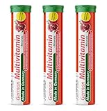 German Multivitamin + Mineralien Brausetabletten 60 Stk. Granatapfelgeschmack – 10 Vitamine + 2 Mineralien – Made in Germany