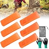 Set of 6 Felling Wedges, Plastic, Forestry Wedge, Tree Wedges, ABS Impact-Resistant, Cold-Resistant, Forestry Wedge for Tree Cutting Felling Wedge Set for Chainsaws, Felling Wedge for Controlled