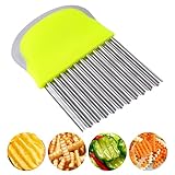 Wellenschneider für Gemüse und Obst, 1 Stück Pommes Wellenmesser, Wellenmesser Rostfreier Stahl, Gemüsehobel Pommesschneider für Pommes und Obst oder Gemüse und Butter