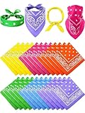 Unittype 36 Stück Paisley Bandana Neuheit Stirnband Quadratisch Schal Cowboy Bandanas für Halloween Party Kostüm, Helle Farbe, one size/about 21.26 x 21.26 inches/ 54 x 54 cm