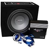 AutoStyle Excalibur X.3 Extreme Reflex-Bass-Boxen-Set, 30,5 cm, mit 1000 W Verstärker, Kabelset und Subwoofer-Gehäuse, schwarz/blau