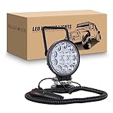 RIGIDON Led arbeitsscheinwerfer rund mit magnetfuß, 4' 10cm 42W led flutstrahler auto magnet 12V offroad beleuchtung für Auto SUV ATV Traktor LKW 4x4 Boot,6000K led suchscheinwerfer, arbeitslicht