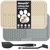 MateeyLife schleckmatte Hund 2 Stück, Leckmatte Hund, Schleckmatte Gross mit SaugnäPfen, BPA-Freie, AngstlöSende Leckpads für Hunde, Leckmatte Katze, 25 * 15 cm