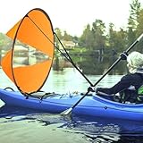 EHOTER Kajak-Segel, Windpaddel, 2024, Downwind-Segel-Set, 106,7 cm, Kajak-Windsegel, Kajak-Paddelbrett, Zubehör für Kajak, Boot, Segelboot, Kanu, Orange (Orange)