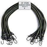 Pluvios - 30' (75CM) Robuste Spanngummis mit Haken - 10er-Pack - Größenwahl - Elastische Vielzweck Gummi Spanngurte für Gepäck, Dachträger, Camping - Wetterfester, UV-beständiger Expander