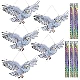 Taubenabwehr Balkon Vogelabwehr Vogelschreck, Flach Karton Künstliche Eule Tauben Vertreiben Taubenschreck für Balkon Garten Fenster, Vogelscheuche Garten Vogelattrappe, Spatzen Vertreiben, 5 StüCk