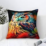 QBIREX Niedliche Eulen-Kissen, günstig, für Schlafsofa, Heimdekoration, Terrasse, luxuriös, Standard, großer Kissenbezug, 50 x 50 cm