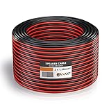 MANAX® Lautsprecherkabel 2 x 1,5mm² rot/schwarz 20 m Ring