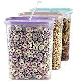 My-goodbuy24 Schüttdosen für Müsli - Cornflakes - 3er Set - Vorratsdosen - Lebensmittel - Frischhaltedosen - Streudosen - 2 Aufklappbare Deckel - stapelbar - Spülmaschinenegeeignet 2,8L