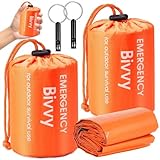 XUNIVERS Notfalldecke Schlafsack,Tragbar Notfall Schlafsack Notfallzelt Wasserdicht Survival Schlafsack Hitzeabweisend Erste Hilfe Rettungsdecken Ultraleicht Biwak Sack für Camping Freien und Wandern