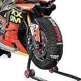 RACEFOXX PRO DIGITAL Reifenwärmer Tyre Warmers bis max. 99° C SUPERBIKE, 120/17 vorne und 180 bis 200/17 hinten für Motorrad Rennsport Heizdecken