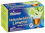 Meßmer Holunderblüte-Limette | 20 Teebeutel | Vegan | Glutenfrei | Laktosefrei