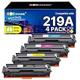 GPC IMAGE 219A 219X Toner Mit Chip Kompatible für HP 219A für Color Laserjet Pro MFP 3302FDWG MFP 3302FDWG 3302FDW 3302SDW 3302SDWG 3302FDN 3202DN 3202DW W2190A (1 Schwarz 1 Cyan 1 Gelb 1 Magenta)