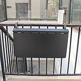 Klappbarer Balkon-Bartisch für Geländer, verstellbar, wandmontiert, Esstisch, Outdoor, klappbarer Beistelltisch für Terrasse, Terrasse, Terrasse, Garten, platzsparender Hubtisch