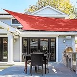 Sonnensegel, rechteckig, 95 % Sonnenschutz, wasserdicht, für Terrasse, Hinterhof, Rasen, Garten, Outdoor-Aktivitäten, Rot, 4,8 x 4,9 m