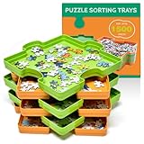 HUADADA Puzzle-Sortierer - 6 stapelbare Puzzle-Sortierschalen zum einfachen Sortieren und Aufbewahren von Puzzleteilen, Ideales Zubehör für Puzzler für Puzzle bis 1500 Teile