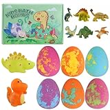 Litinliv 8 Stück Badebomben Kinder mit Überraschungsspielzeug, Dinosaurier-Spielzeug, Dinosaurier Badekugeln Kinder, Handgefertigte Natürliche Schaumbad, Badebomben Geschenkset für Jungen Mädchen