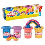 Play-Doh 4er-Pack Schimmerglanzknete – kreatives Knet-Set mit glitzernder Knete für fantasievolles Spielen