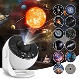 Planetarium Sternenhimmel Projektor, Galaxy Projektor Lampe mit 12 Planeten Discs, Sternenhimmel für Schlafzimmer, LED Sternenhimmel Projektor für Kinder