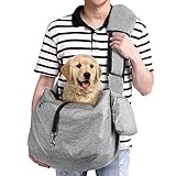 Ownpets Hundetragetasche, Hundetasche bis 11kg, Tragetuch Hund, Hundetasche mit verstellbarem Schultergurt und Fronttasche und Tasche Schulterpolster, 30 cm tief * 46,5 cm breit