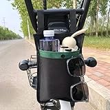 2 Stück wasserdichte Fahrrad-Lenkertasche und Getränkehalter, eBike, Roller, Trike, Dreirad, Radfahren, Fahrzeug, Querstange, Motorradtaschen, Lenker, vorne hängend, Handy-Getränkehalter für Pendler