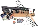 MAXIMUMCATCH Premier Fliegenrute und Avid Rolle Combo komplete 9' Fliegenfischen Outfit mit Angelausrüstung (3wt -8'4'' Half-Handgriff Rute 3/4 Fliegenrolle)