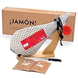 Jamon-Box Nr. 1 von jamon.de - Serrano Schinken 4,5 Kg im Geschenkkarton mit Zubehör | Schinken-Set inklusive Schinkenständer, Messer & Schneide-Anleitung | ideal als Geschenk