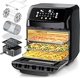 Arendo - Heißluftfritteuse XXL mit LED Touchscreen- 12 Liter - Grill - Dörrautomat - Backofen - Air Fryer - Touchscreen - Easy&Clean - Fritteuse ohne Öl - Umluft - Pizza Hähnchen Pommes - BPA frei