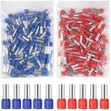 200 Stück Aderendhülsen 16mm2, Rot und Blau Aderendhülsen Set, Steckverbinder 16mm² x 18mm, Kabelendhülsen Isolierte Kabelschuhe Set, Aderhülsen für Drahtverbindung