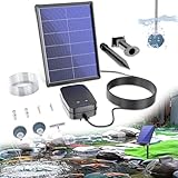 Biling Teichbelüfter Sauerstoffpumpe für Teich Solar, 4W Solar Teichbelüfter Aquarium Sauerstoffpumpe mit akk, Sauerstoff Luftpumpe Teich 3 Modi 2 Luftsteine für Gartenteich, Angeln, Hydroponic