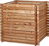 dobar® Green Label 58630FSCe Komposter Lärchi | Holz-Komposter mit Stecksystem | Quadratischer Kompostbehälter aus Massivholz | Gartenkomposter 420 L | Bausatz | 79 x 79 x 79 cm | Natur