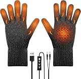 Coikes USB-beheizte Handschuhe für Damen und Herren Winter Touchscreen Handschuhe Winterhandschuhe Sport Warme Handschuhe für Skifahren Radfahren und MEHRWEG (Schwarz)